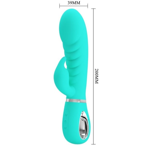 PRETTY LOVE - VIBRATEUR MULTIFONCTION G-SPOT PRESCOTT VERT AQUA PRETTY LOVE FLIRTATION