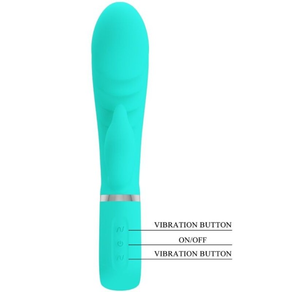 PRETTY LOVE - VIBRATEUR MULTIFONCTION G-SPOT PRESCOTT VERT AQUA PRETTY LOVE FLIRTATION
