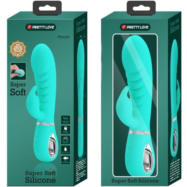 PRETTY LOVE - VIBRATEUR MULTIFONCTION G-SPOT PRESCOTT VERT AQUA PRETTY LOVE FLIRTATION