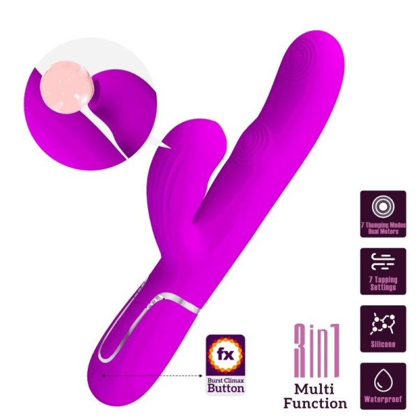 PRETTY LOVE - VIBRATEUR POINT G MULTIFONCTION 3 EN 1 PERLITA VIOLET PRETTY LOVE FLIRTATION