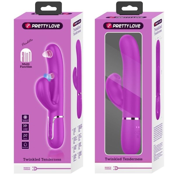 PRETTY LOVE - VIBRATEUR POINT G MULTIFONCTION 3 EN 1 PERLITA VIOLET PRETTY LOVE FLIRTATION