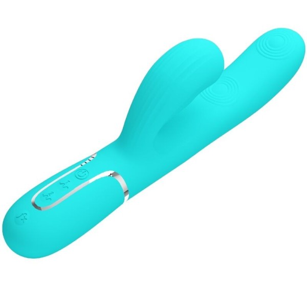 PRETTY LOVE - PERLITA VIBRATEUR MULTIFONCTION 3 EN 1 POINT G VERT AQUA PRETTY LOVE FLIRTATION