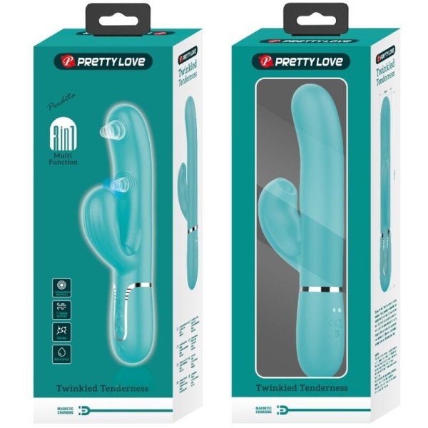 PRETTY LOVE - PERLITA VIBRATEUR MULTIFONCTION 3 EN 1 POINT G VERT AQUA PRETTY LOVE FLIRTATION