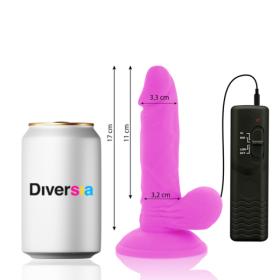 DIVERSIA - DILDO VIBRANTE FLEXÍVEL ROXO 17 CM -O- 3,3 CM DIVERSIA