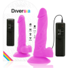 DIVERSIA - DILDO VIBRANTE FLEXIBLE MORADO 18 CM -O- 4 CM DIVERSIA