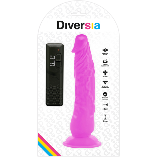 DIVERSIA - DILDO VIBRANT FLEXIBLE VIOLET 21 CM -O- 4.9 CM DIVERSIA