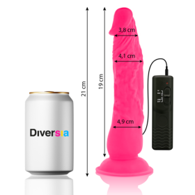 DIVERSIA - DILDO VIBRANT FLEXIBLE ROSE 21 CM -O- 4.9 CM DIVERSIA