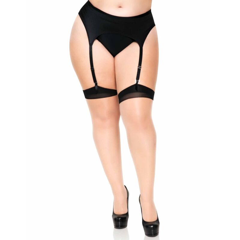 Cuissardes lycra sheer deux tons avec couture arrière et talon cubain — LEG AVENUE HOSIERY