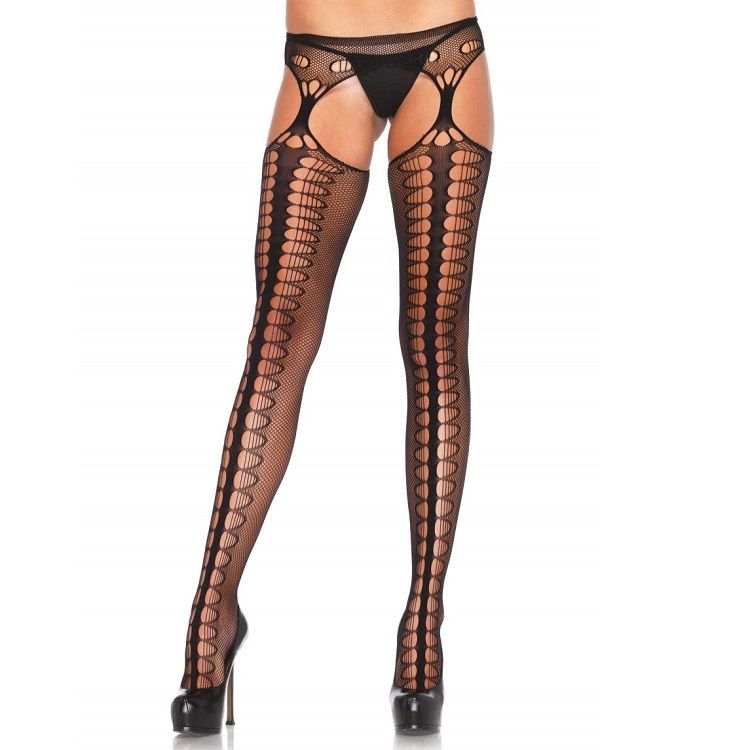 Collant avec jarretière exclusive noir — LEG AVENUE HOSIERY