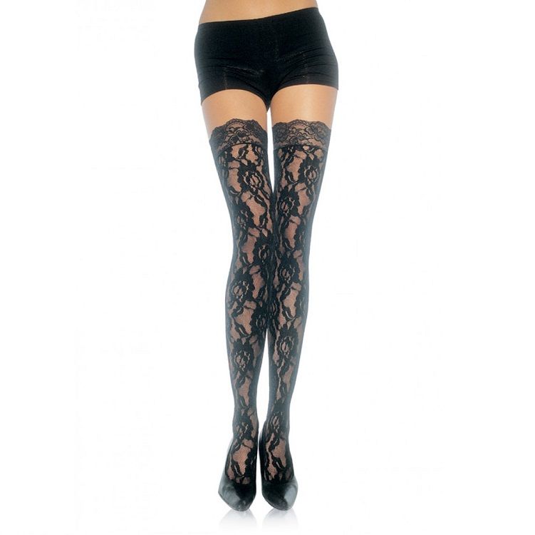 Bas résille en dentelle fleurie — LEG AVENUE HOSIERY