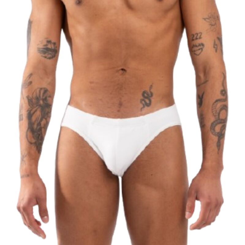 Slip homme en microfibre blanc glissière — BURN