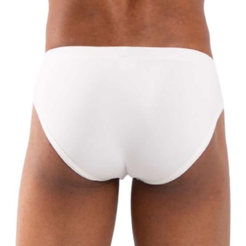 Slip homme en microfibre blanc glissière — BURN
