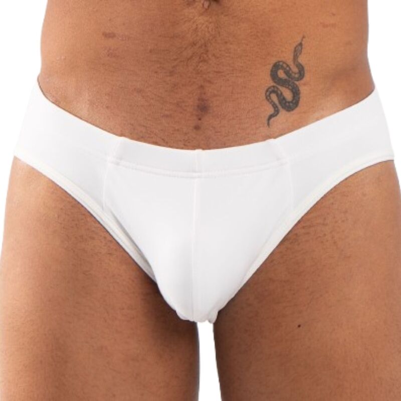 Slip blanc taille XL en microfibre stretch — BURN