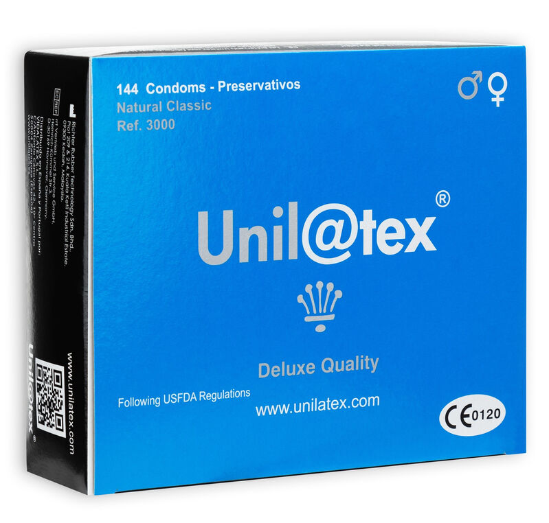 Préservatifs naturels lubrifiés lot de 144 — UNILATEX