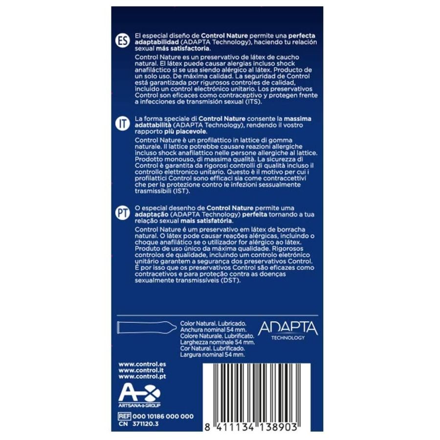 Préservatifs Adapta Nature 12 unités — CONTROL CONDOMS
