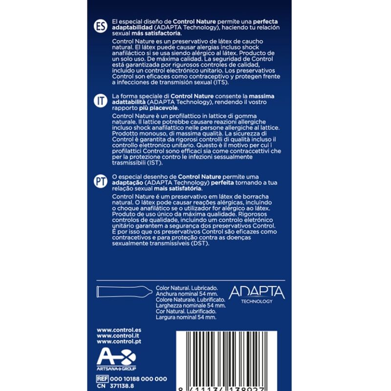 Préservatifs naturels lubrifiés en latex — CONTROL CONDOMS