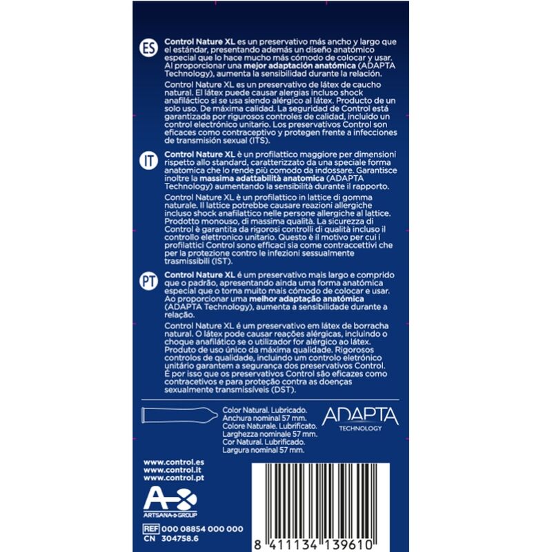 Préservatifs adaptables nature XL — CONTROL CONDOMS