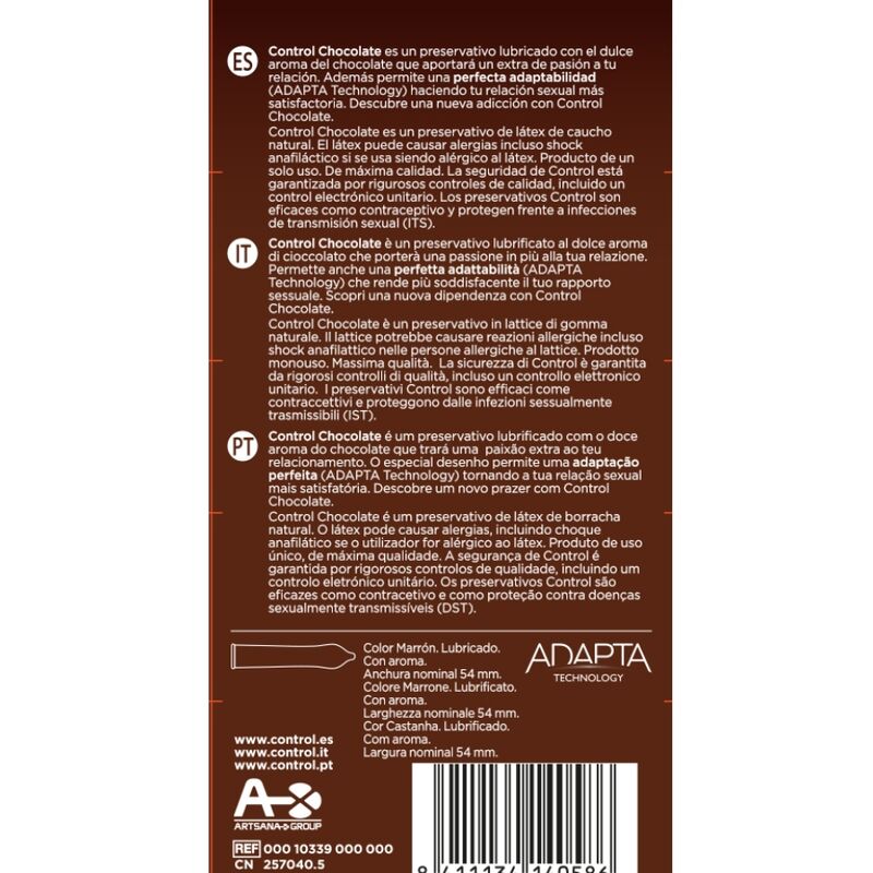 Préservatifs adaptables au chocolat — CONTROL CONDOMS