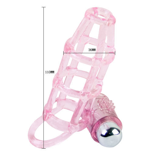Anneau et manchon vibrants en silicone rose — BAILE FOR HIM