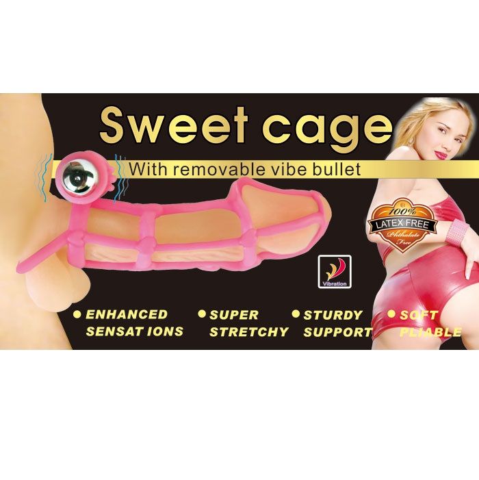 Anneau et manchon vibrants en silicone rose — BAILE FOR HIM