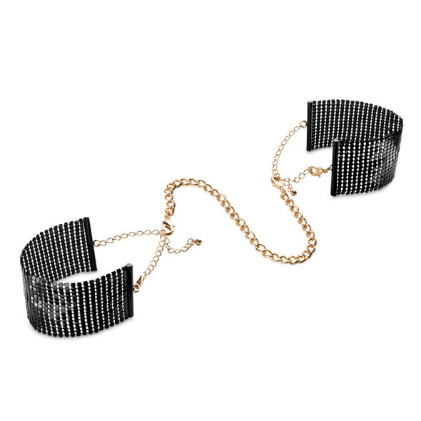 Menottes en maille métallique noir — BIJOUX DÉSIR MÉTALLIQUE