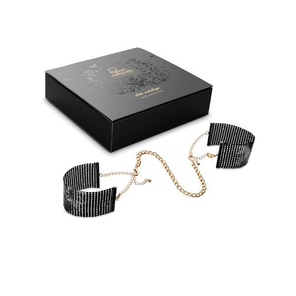 Menottes en maille métallique noir — BIJOUX DÉSIR MÉTALLIQUE