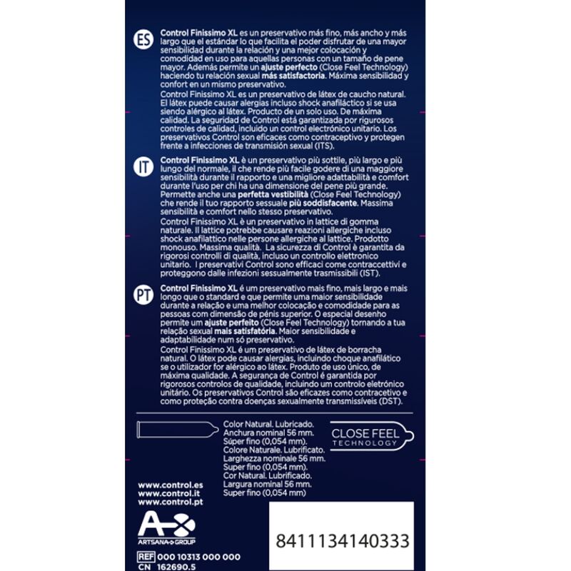 Préservatifs ultra-fins sensorialité extrême XL — CONTROL CONDOMS