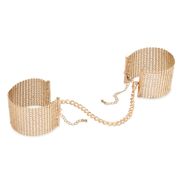 Menottes en maille métallique dorée — BIJOUX DÉSIR MÉTALLIQUE