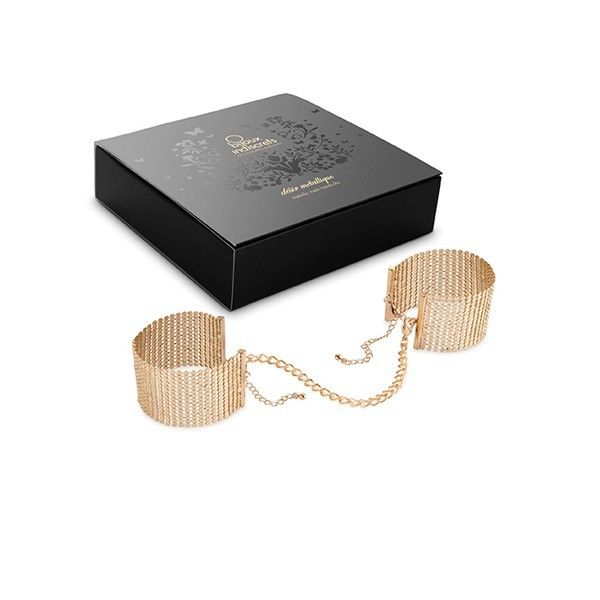 Menottes en maille métallique dorée — BIJOUX DÉSIR MÉTALLIQUE