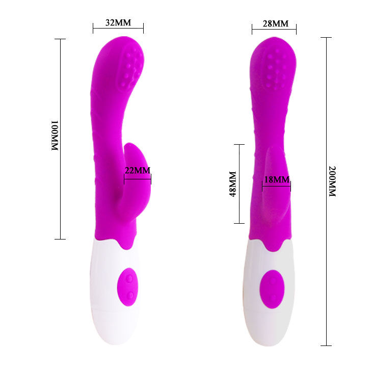 Vibromasseur courbe stimulant lilas et blanc — PRETTY LOVE FLIRTATION