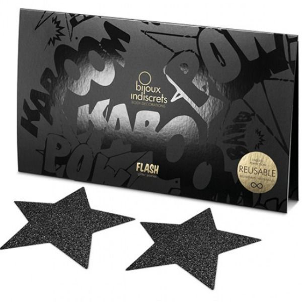 Capuchons de tétons indiscrets pailletés star flash — Flash Collection