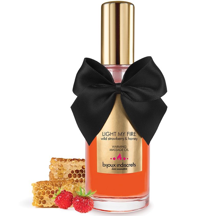 Huile de massage effet chaleur arôme fraise des bois — BIJOUX LOVE COSMETIQUES