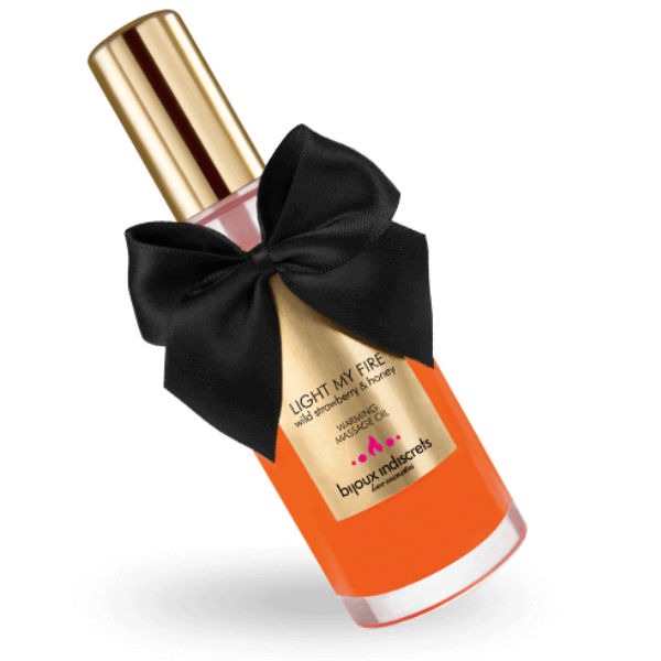 Huile de massage effet chaleur arôme fraise des bois — BIJOUX LOVE COSMETIQUES