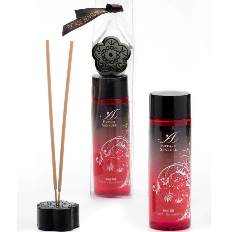 Huile de massage stimulante chaleur fraise — EXTASE SENSUAL