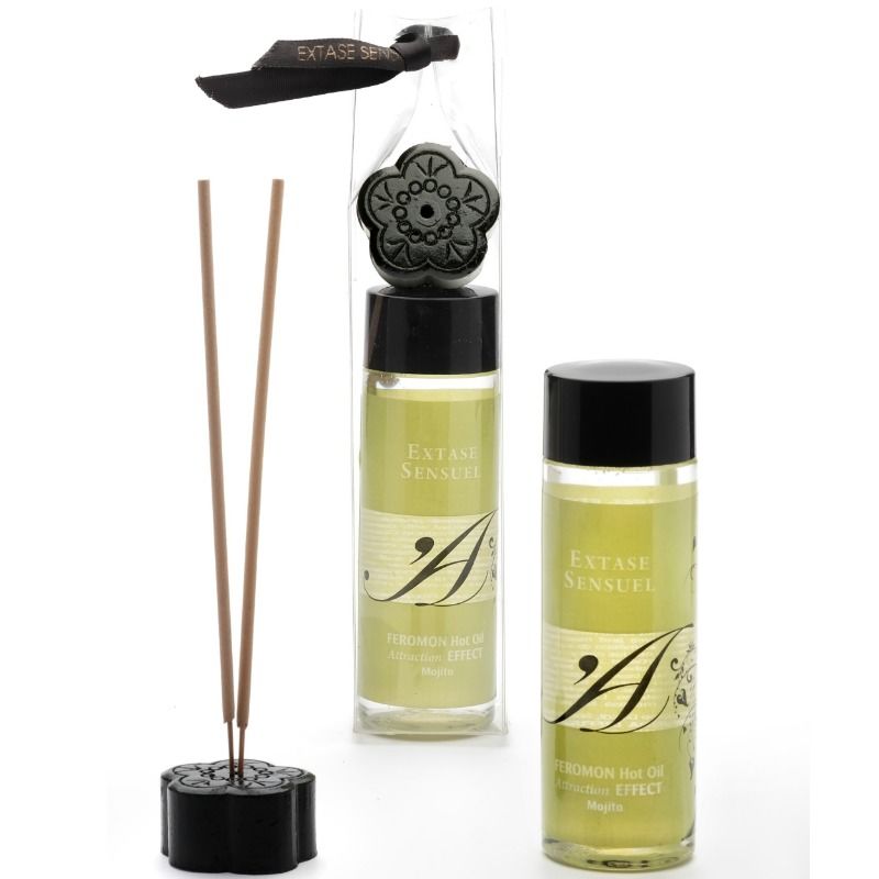 Huile de massage effet thermique aux phéromones de mojito — EXTASE SENSUAL