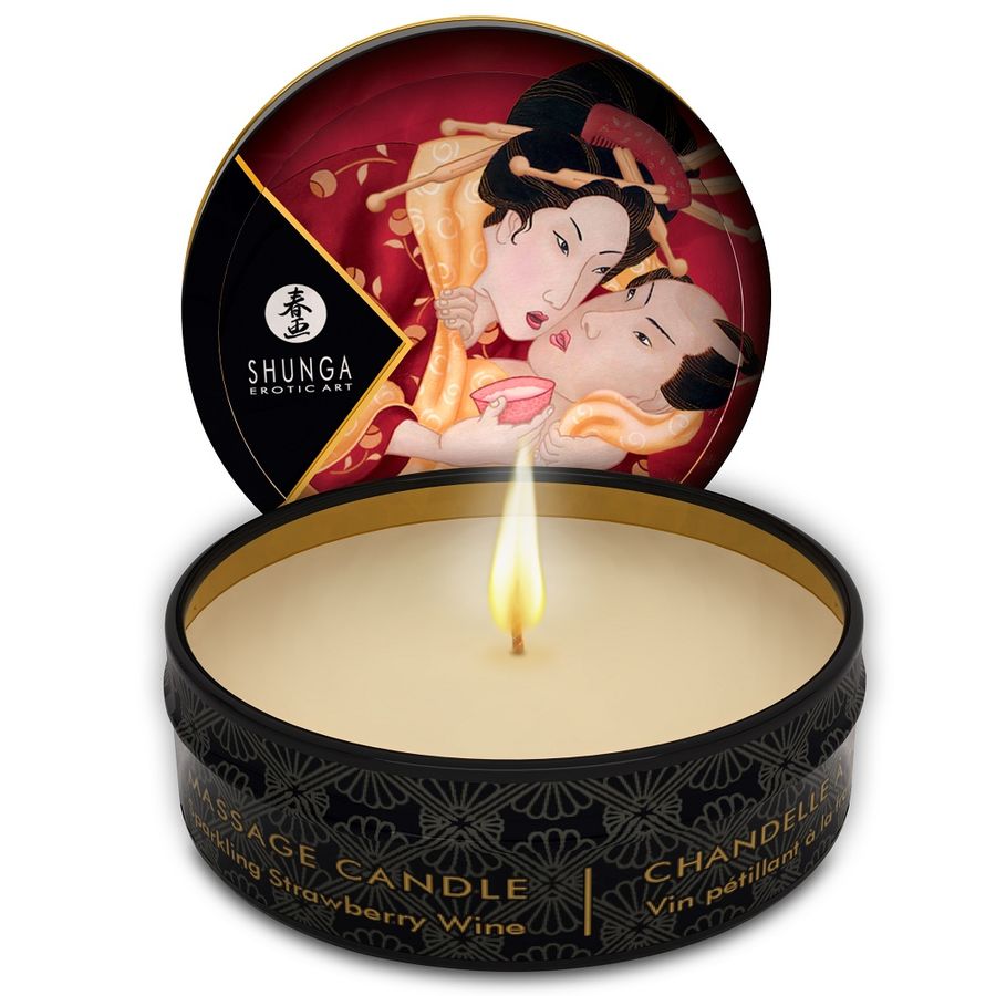 Caresse aux chandelles - Bougie de massage fraise & cava 30 ml — SHUNGA CANDLES