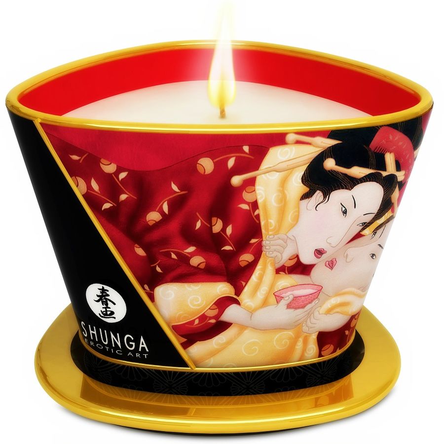 Bougie de massage parfum fraise et cava — SHUNGA CANDLES