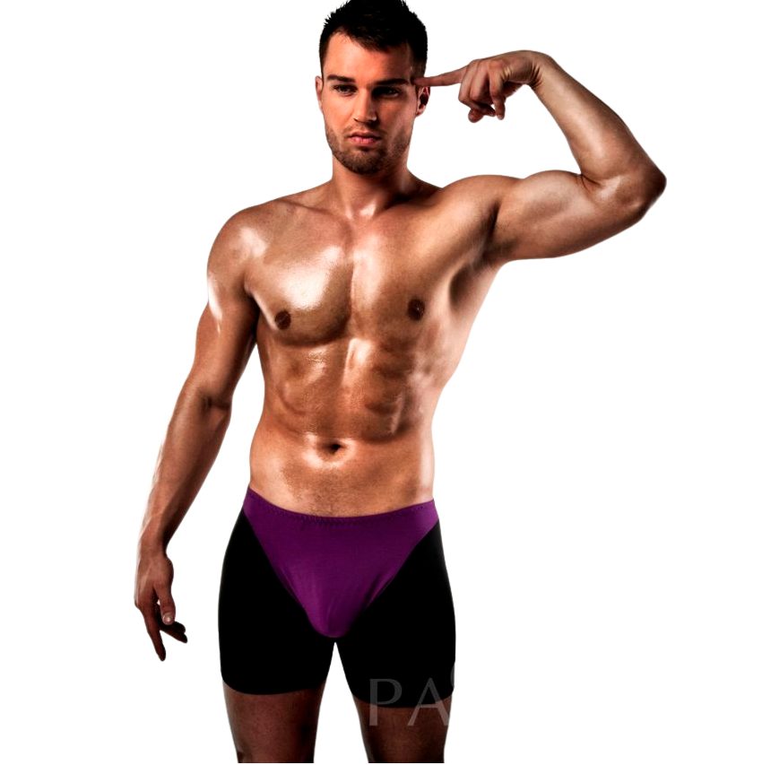 Boxer érotique réversible lilas et noir — PASSION MEN