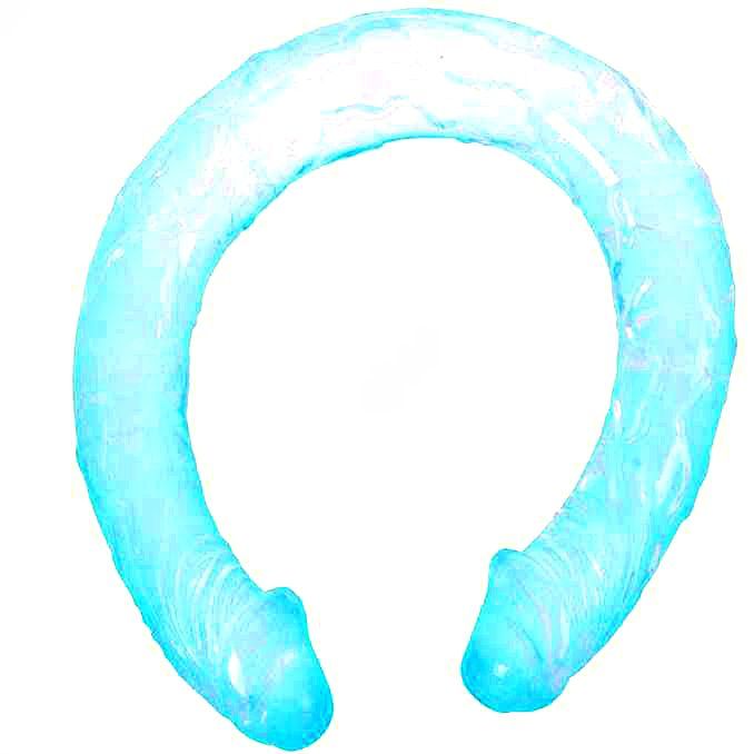 Double dong souple bleu à double pénétration — BAILE ANAL