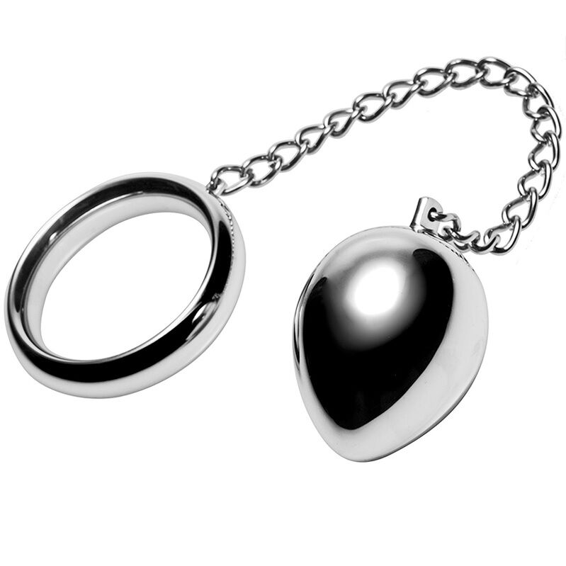Anneau pénien métallique avec chaîne et bille — METAL HARD