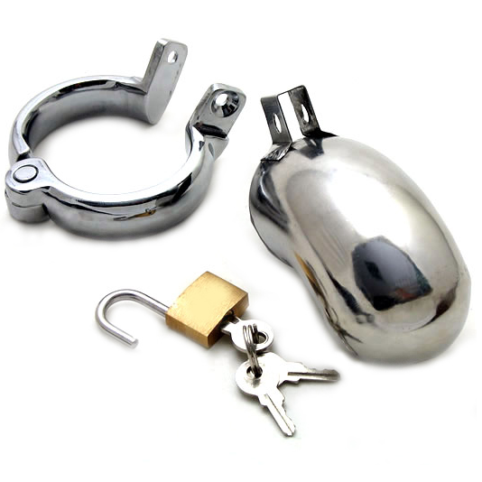 Cage de chasteté métallique avec anneau testiculaire — METAL HARD