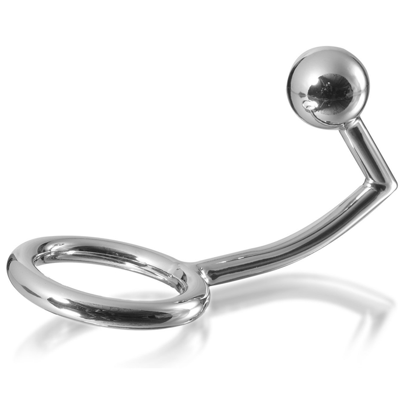Anello penieno in metallo con sfera anale — METAL HARD