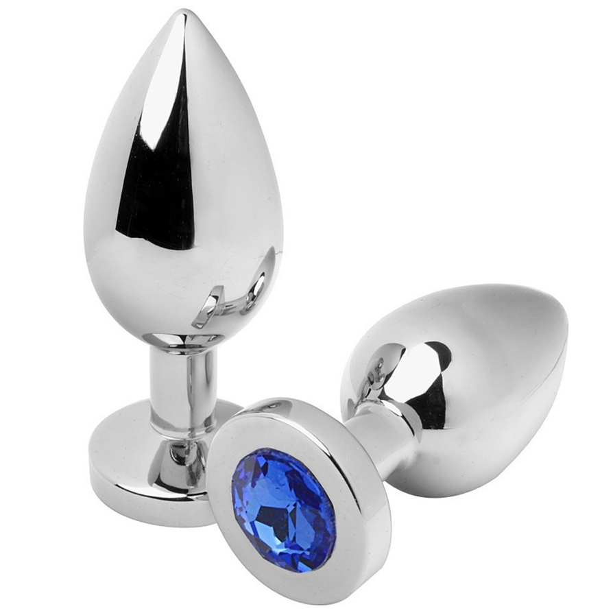 Plug anal en acier avec cristal bleu diamant — METAL HARD