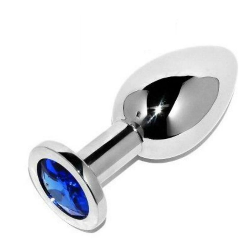 Plug anal en acier avec cristal bleu diamant — METAL HARD