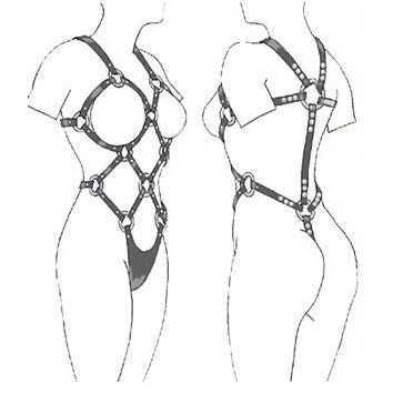 Harnais cuir intégral femme réglable — LEATHER BODY