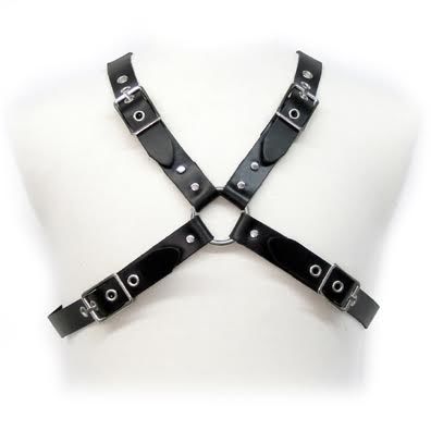 Harnais en cuir pour homme à boucle noire — LEATHER BODY
