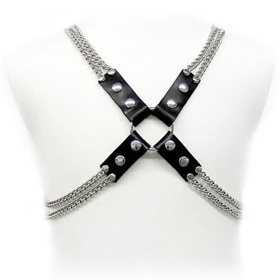 Harnais chaîne en cuir réglable — LEATHER BODY
