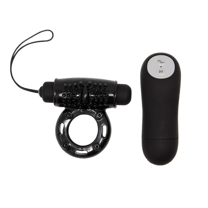 Anneau vibrant télécommandé noir — BAILE FOR HIM