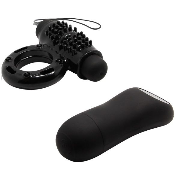 Anneau vibrant télécommandé noir — BAILE FOR HIM