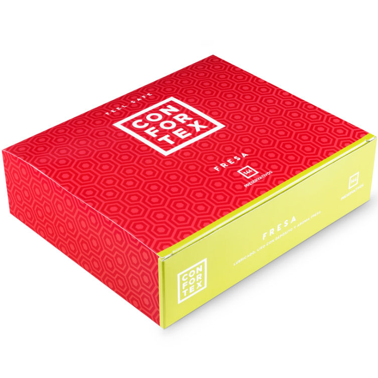 Préservatifs lubrifiés parfum fraise (lot de 144) — CONFORTEX